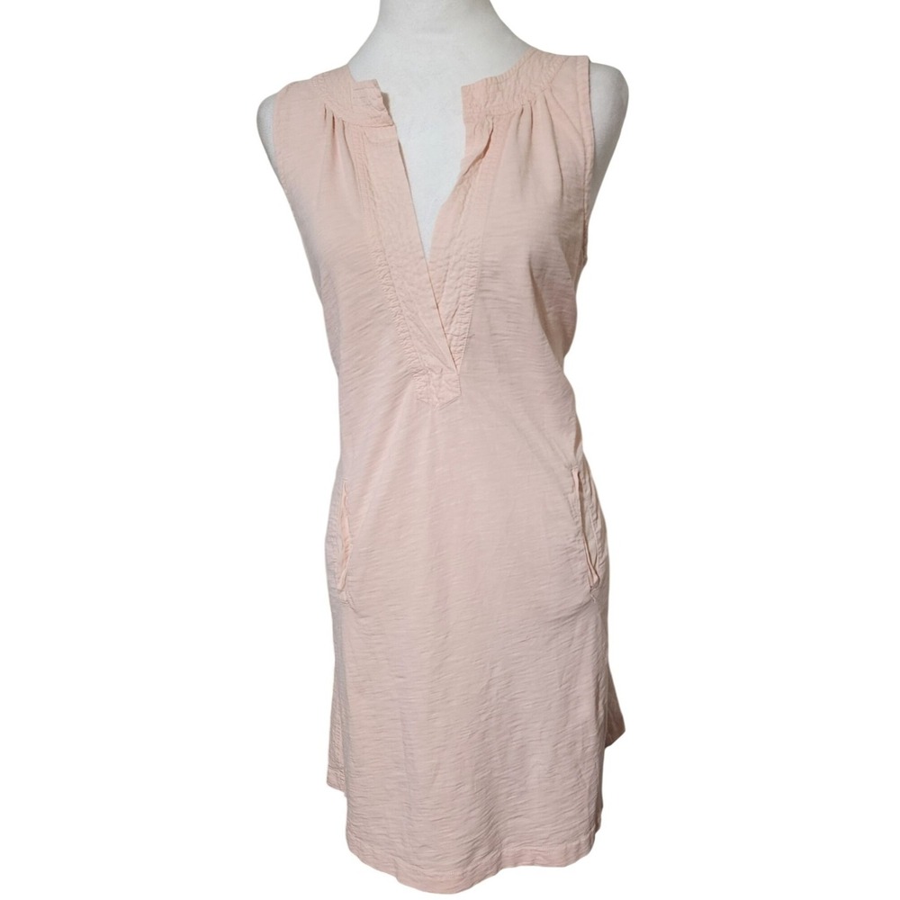 J.Crew Womens Sleeveless Light Pink Cotton Shift Dress With Pockets Size M